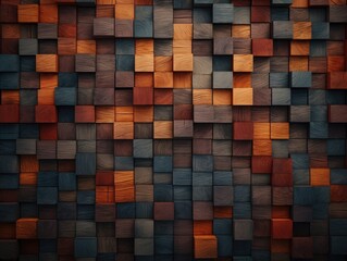 Wooden Wall With a Pattern of Squares
