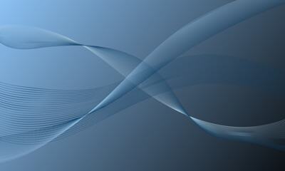 blue light lines wave curves with gradient abstract background