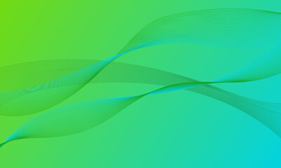 green soft lines wave curves on gradient abstract background