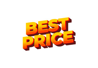 Best Price. Text effect in 3D look with eye catching color
