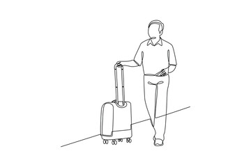 Continuous one line drawing You Have Arrived concept. Doodle vector illustration.