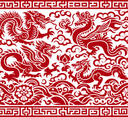 Red Chinese pattern frame