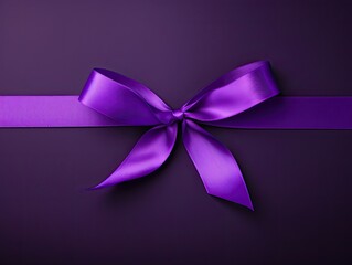 Purple Ribbon With Bow on Gift Box