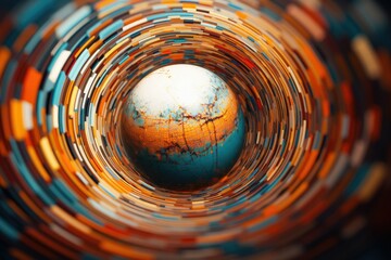 Abstract globe focusing on North America, representing interconnected digital and financial networks, Ai generated