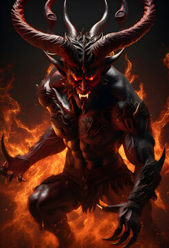 whole body demon in the dark, devil illustration