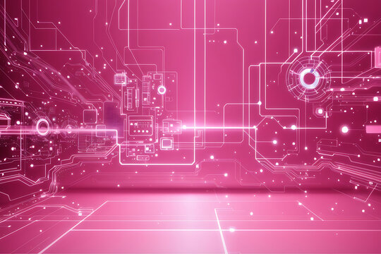 digital technology pink background