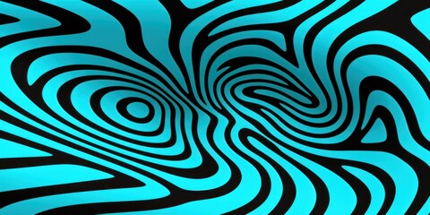Fototapeta na wymiar Turquoise groovy psychedelic optical illusion background