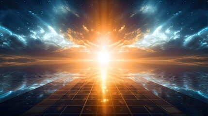 Images could depict the sun's rays or solar energy being captured by solar panels, symbolizing the utilization of solar power