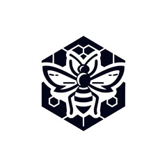honey bee animal logo template vector, high quality, editable