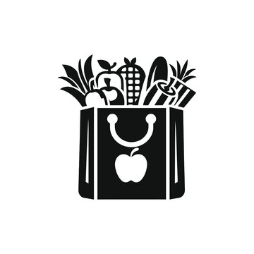recommend clip art: Bag of groceries icon