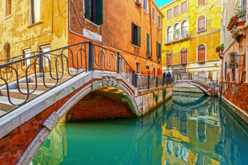 Fototapeta na wymiar Venice, Italy Canals and Bridges