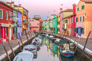 Fototapeta na wymiar Burano, Venice, Italy Colorful Buildings