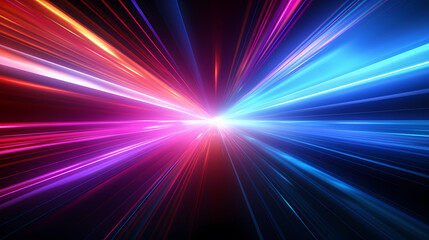 Abstract geometric lines background, technological lines background and light effects, 3D rendering