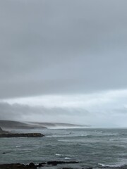 Gray and cloudy ocean view