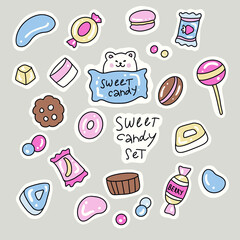 Sweet candy cute set, decoration, stickers, cartoon