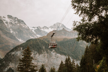 gondola in the swiss alps of Jungraujoch
