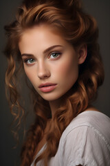 Fototapeta premium A model with a natural look and a models face studio photo