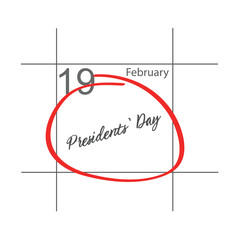 President's Day, 19 February - icon, vector.