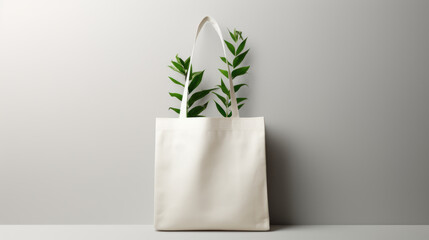 Eco-Friendly Bag with Green Leaves