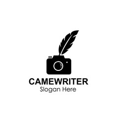 camera writer logo design concept - obrazy, fototapety, plakaty