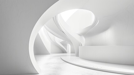 Modern White Abstract Architecture Interior