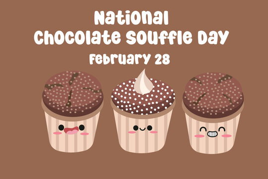 Ideal for National Chocolate Souffle Day celebrations, this vector graphic depicts the holiday.