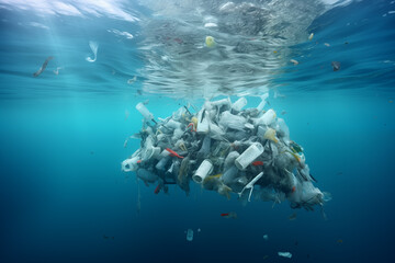 Ocean Surface Engulfed by Plastic