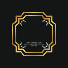 golden Islamic frames. Luxury gold islamic label