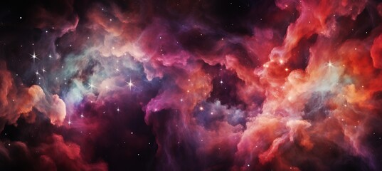 Colorful galaxy cloud nebula in space, stary night cosmos universe astronomy supernova background - obrazy, fototapety, plakaty