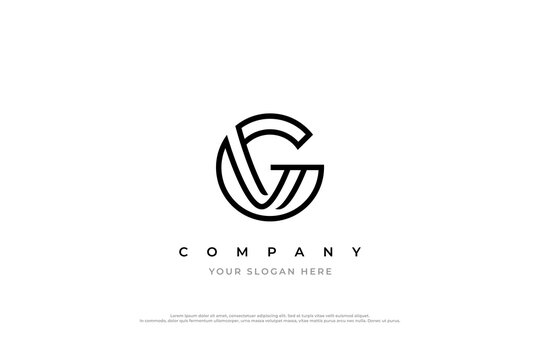 Letter VG or GV Logo Design Vector