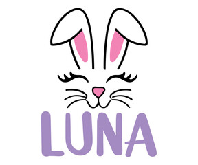 luna Svg, Easter day,Cottontail Farms,Hoppy Easter, Easter Bunny,Spring,Nurse, Bunny,Hunting,Family Easter Bunny
