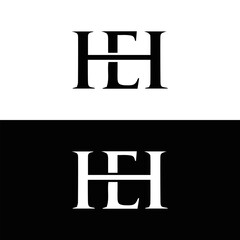Fototapeta premium EH logo. E H design. White EH letter. EH, E H letter logo design. Initial letter EH linked circle uppercase monogram logo. E H letter logo vector design. top logo, Most Recent, Featured,