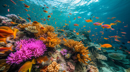 Fototapeta na wymiar Colorful coral reef under the sea