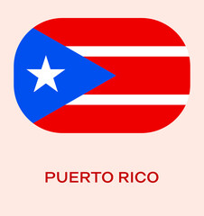 Flag Of Puerto Rico, Puerto Rico flag, National flag of Puerto Rico. button style flag of Puerto Rico.