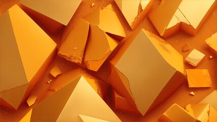 Orange with pieces of gold texture background