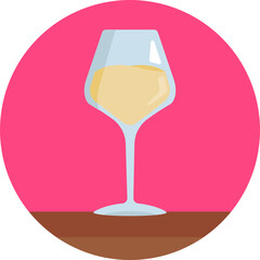 Wine Vector Illustration: Its simplicity and charm make it an excellent choice for designs focused on casual white wine enjoyment.