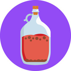 Wine bottle icon in vector format: Ideal for wine-related projects, menus, and promotional materials.