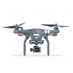 Drone isolated on white background, flat design, png
