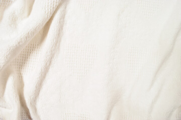 Luxurious White Textured Blanket Background - AbstractTexture