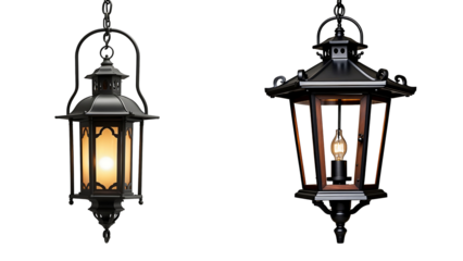 collection Set of different Hanging lantern isolated on white background