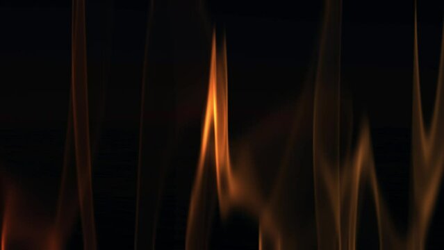 Simulation of burning flames on black background