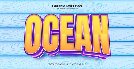 Ocean editable text effect in modern trend style
