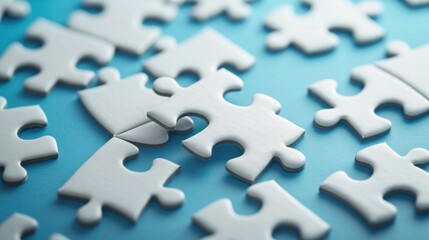 Fototapeta premium Puzzle. Business strategy, success solution, jigsaw games symbol. Idea metaphor. Creative idea, connection, challenge, partnership, teamwork, match