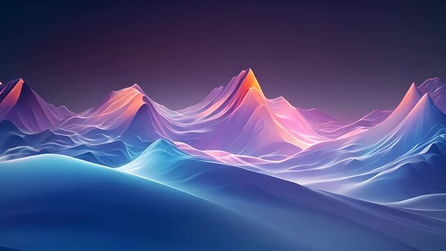 Majestic Mountains With a Stream of Glowing Lights