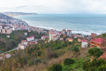 Fototapeta na wymiar Mountain landscape of Surmene town. Trabzon, Turkey