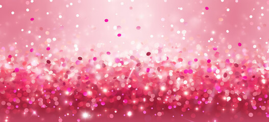 Sparkling Festive Love: Shining Christmas Celebration on Bright Glittering Pink Background