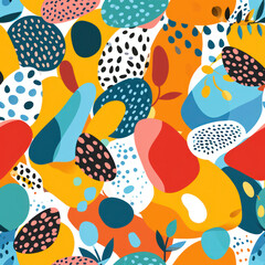 Abstract Geometric Pattern: Modern Colorful Design on White Background