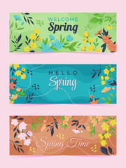 Colorful Spring Floral Banner Collection