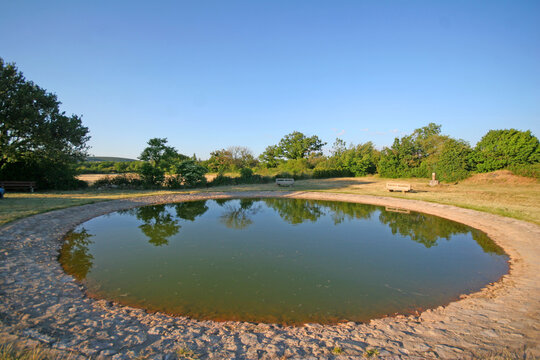 Causse du Larzac, Lavogne sur le Causse , Artenseo, le Caylar, Languedoc Roussillon, parc des grands causses, gestion de l'eau, &eacute;levage, nature, parc naturel Languedoc Roussillon 