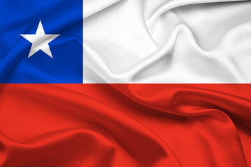 Flag Of Chile, Chile flag, National flag of Chile. fabric and texture flag of Chile.